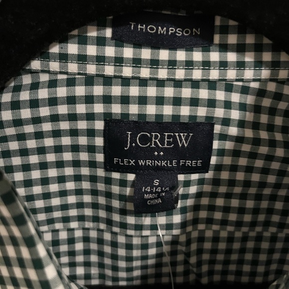 J.Crew Mens Gingham Pattern Dress Shirt Small Slim Fit w/ Chest Pocket - Picture 2 of 4